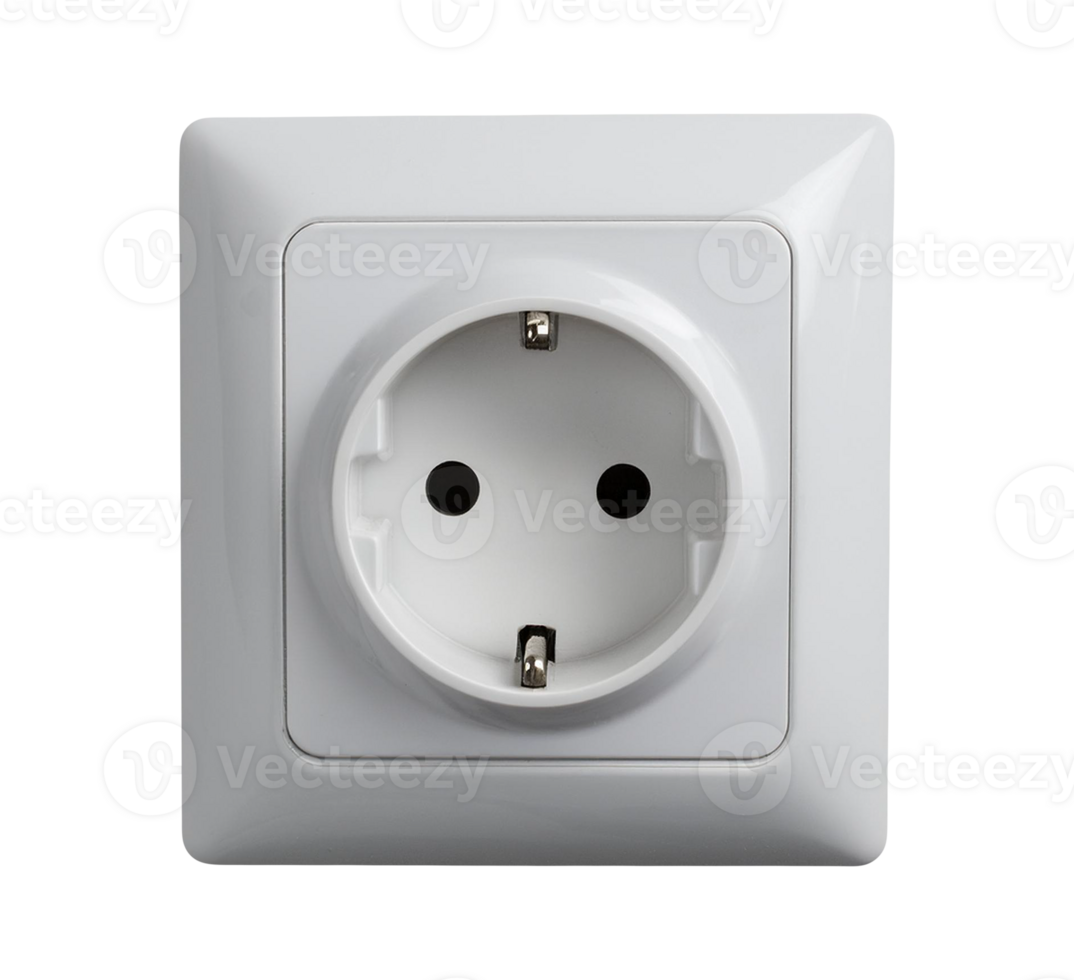 A white electrical outlet with two holes isolated on transparent background png