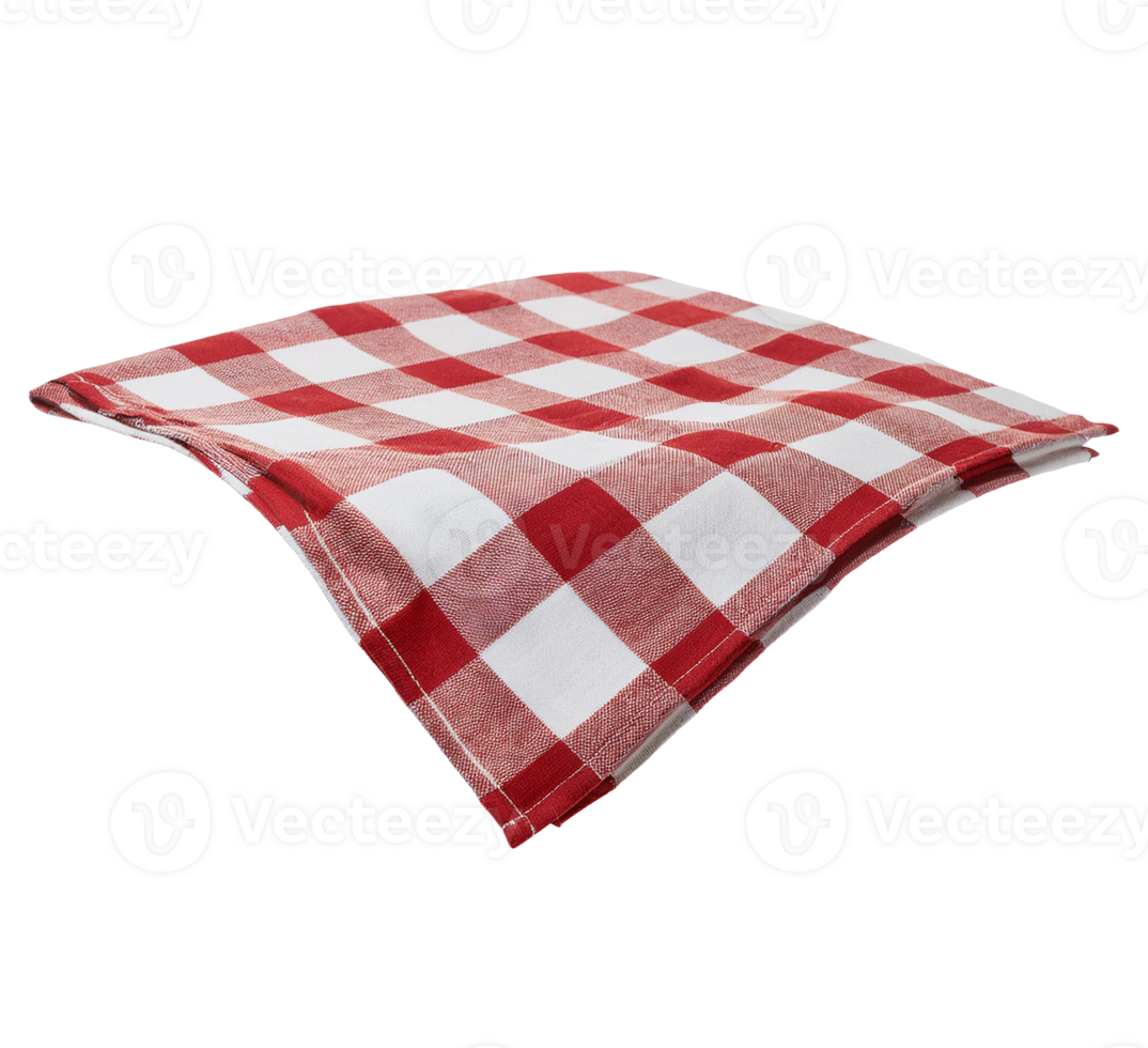 Gingham Pattern Tablecloth in Red and White Colors png