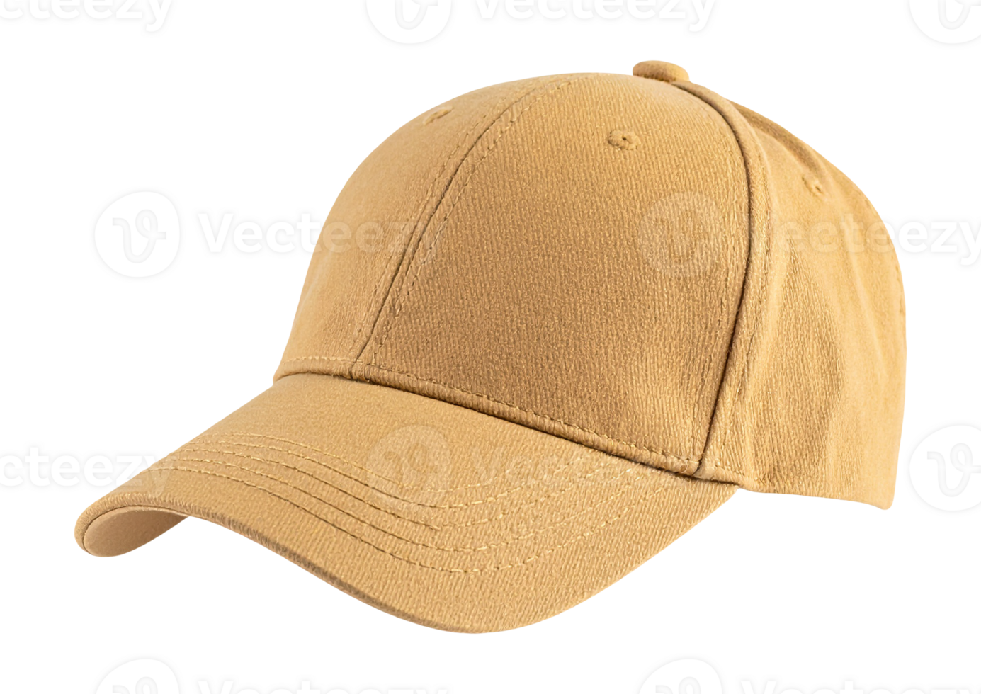 A tan baseball cap on a transparent background png