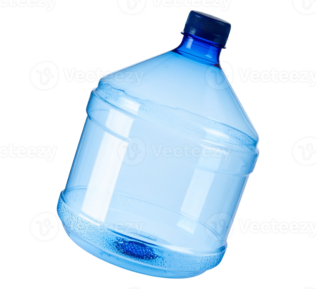 Isolated blue plastic water bottle on a transparent background png