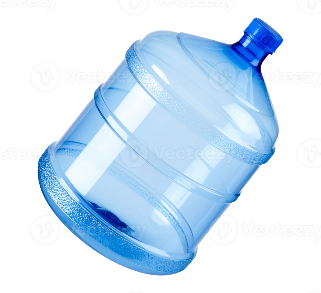 A large blue water bottle on a transparent background png