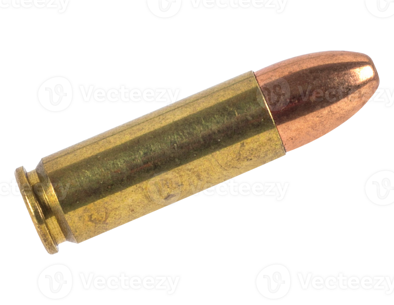 Metallic bullet for firearm mockups png
