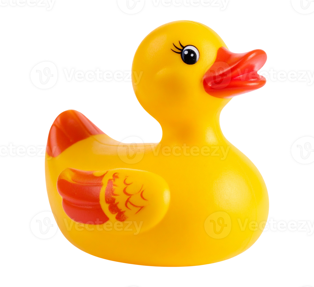 A rubber duck toy on a transparent background png