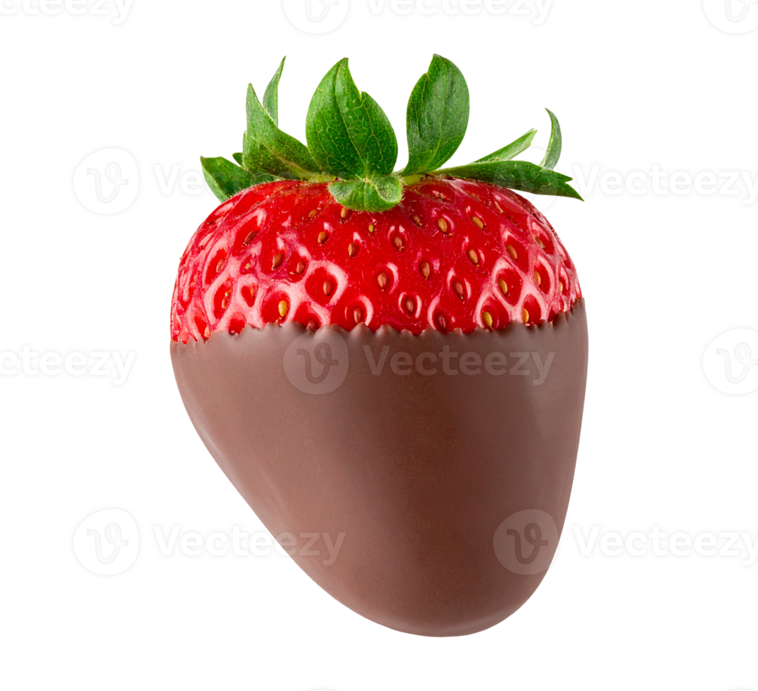 Chocolate covered strawberry isolated on transparent background png