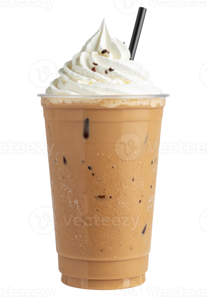 Iced Coffee with Whipped Cream Topping png