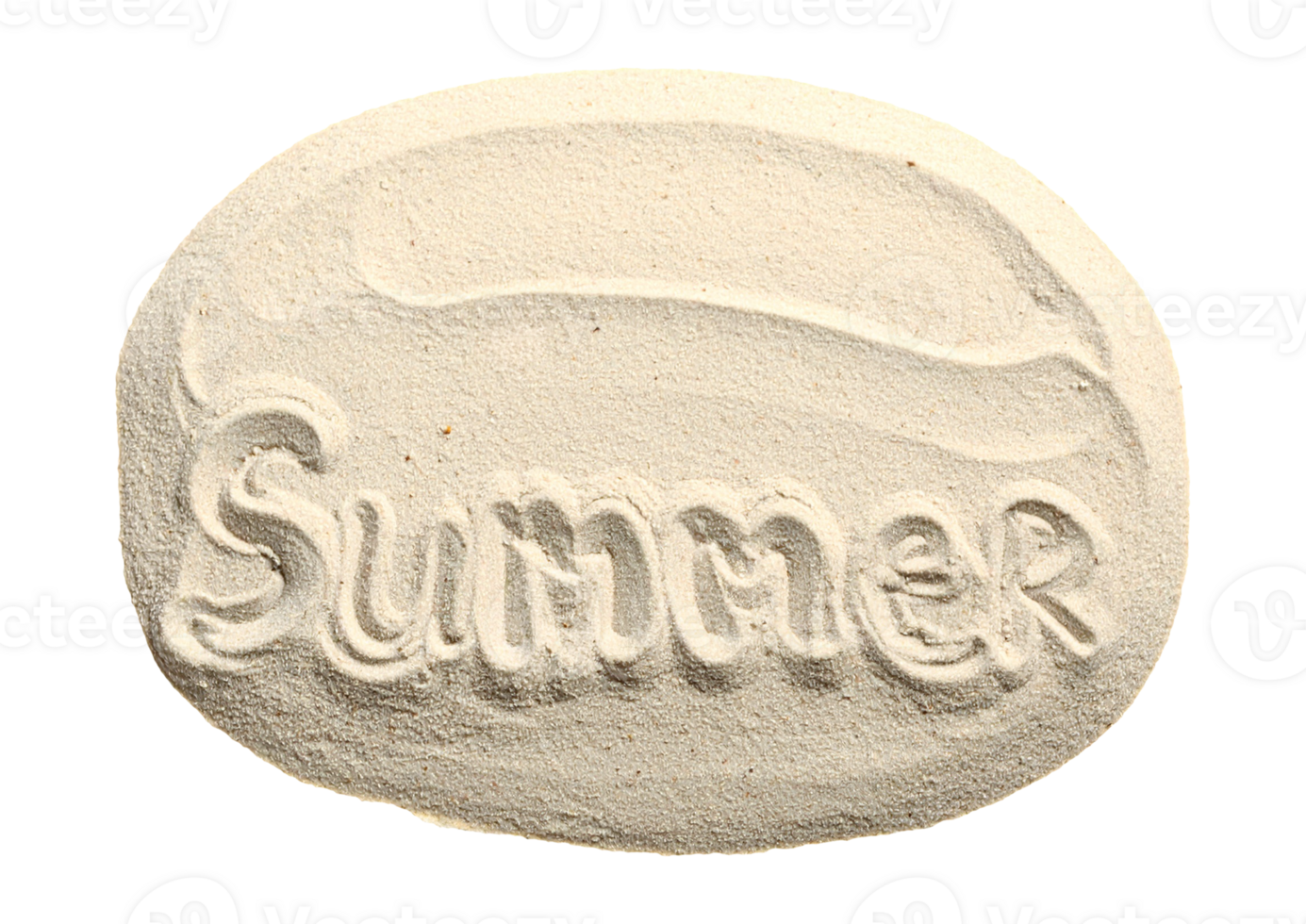 a white sand ball with the word summer written on it png