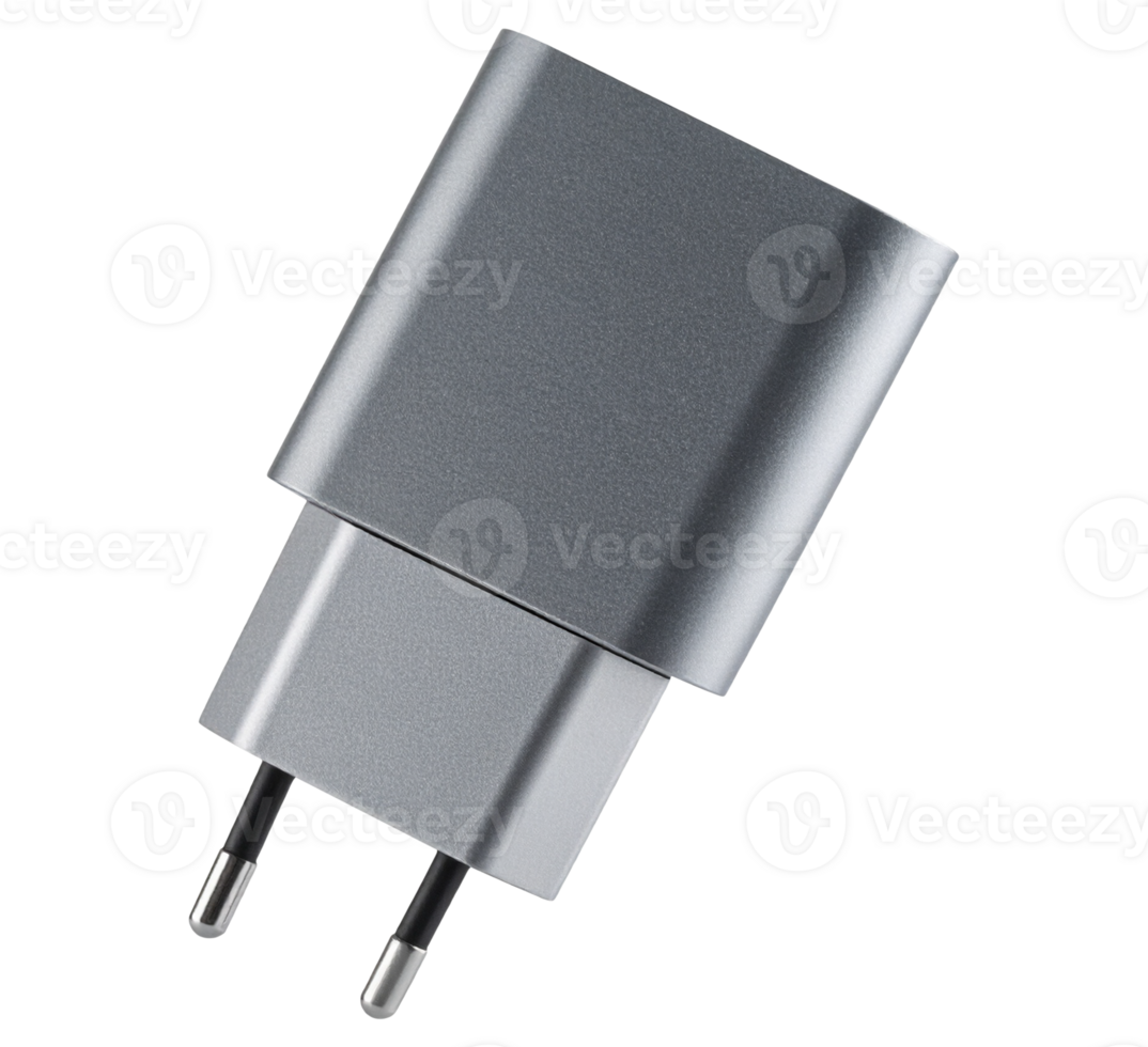 Single USB wall adapter isolated png