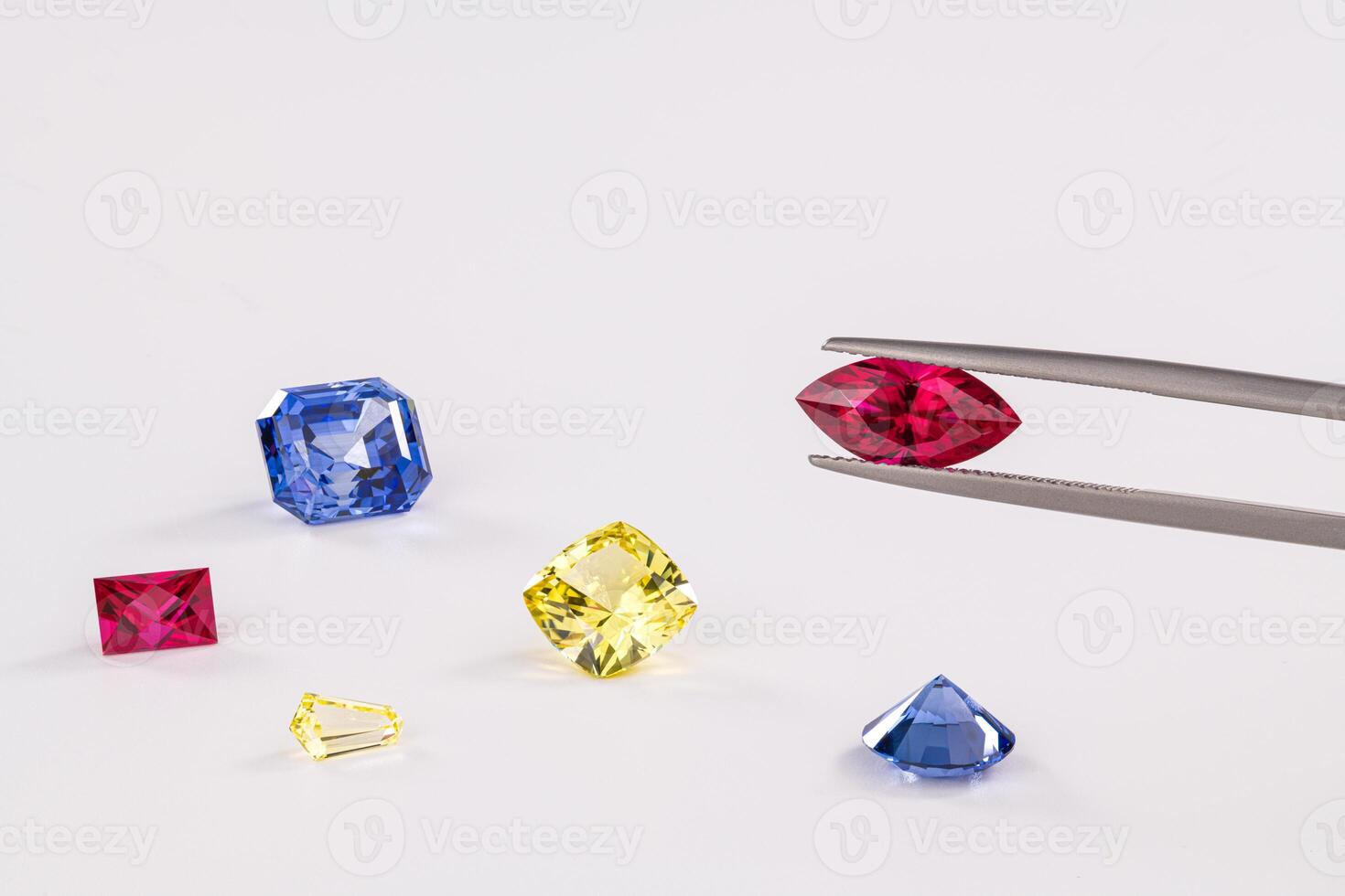 Luxury Precious Gemstones on White Background photo
