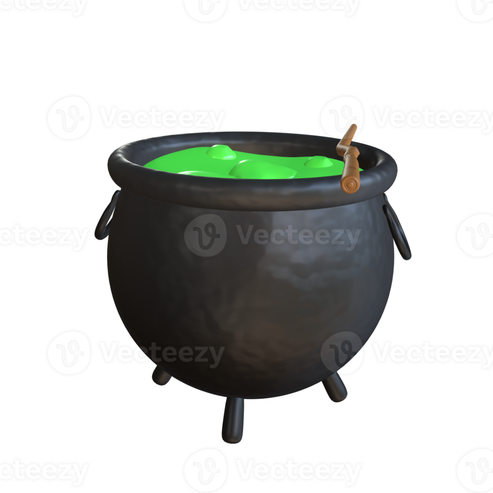 Dark Cauldron with Stirring Stick png