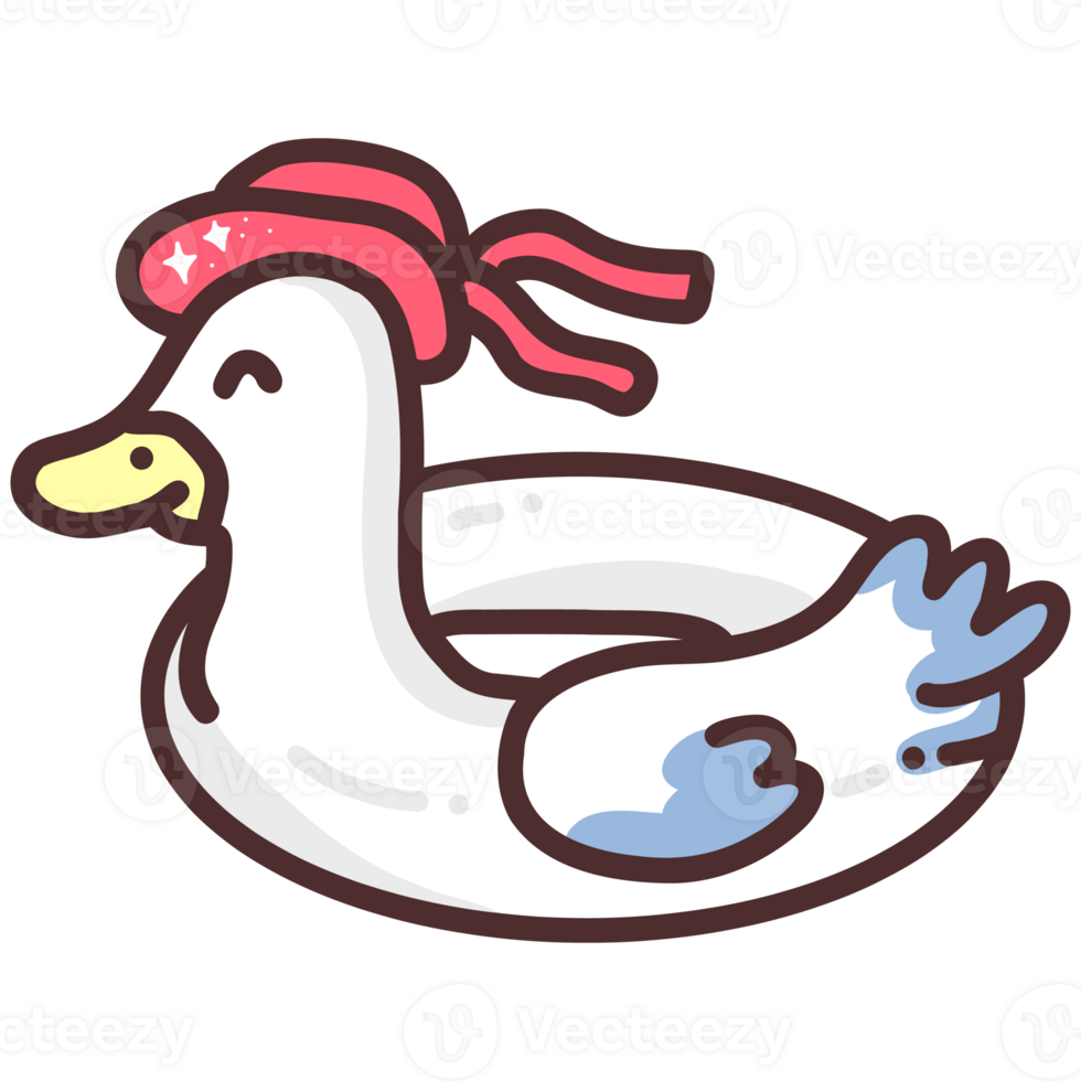 Cute Duck Float Kawaii Summer Pool Toy Illustration png