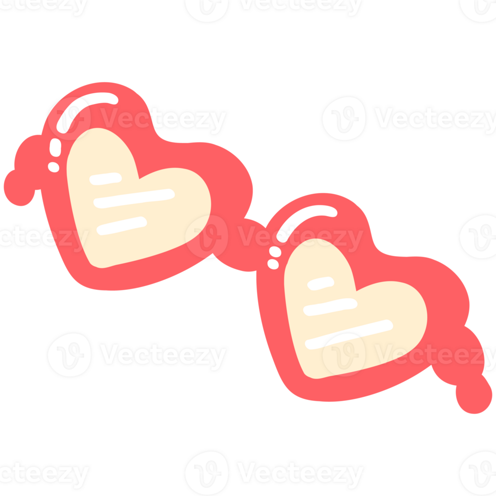 Cute Heart Shaped Sunglasses in Pink Illustration png