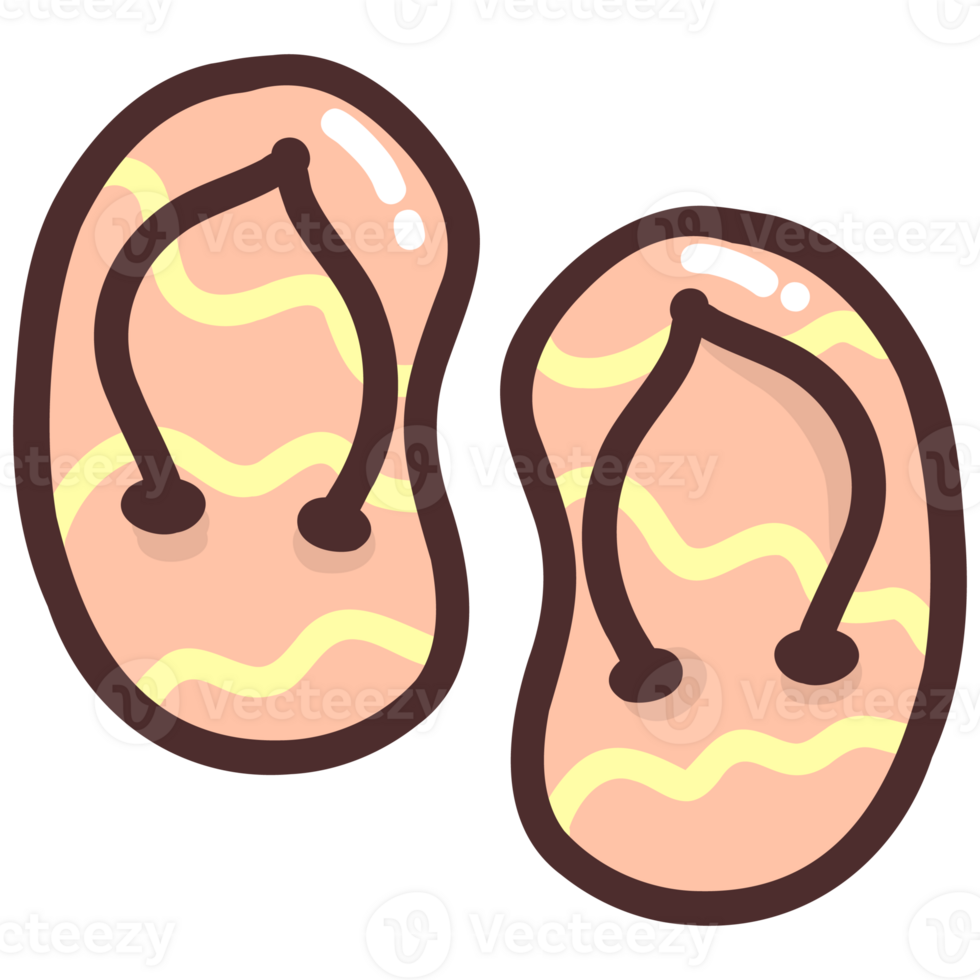 Cute Beach Flip Flops Illustration png