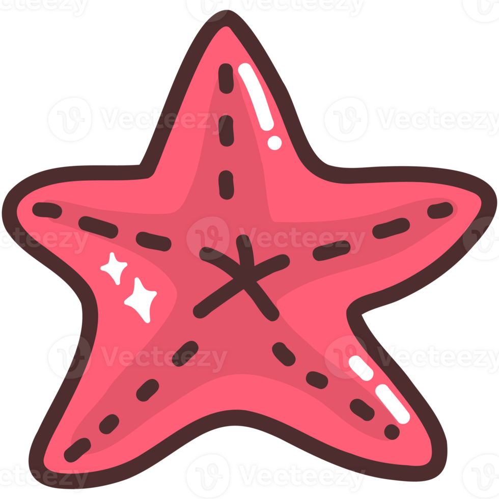Cute Pink Starfish Illustration png