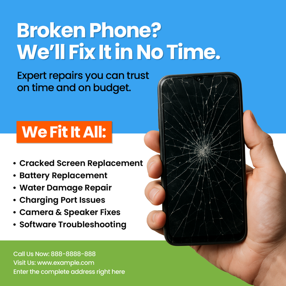 Broken Phone We Will Fix It Smartphone Repair Services psd