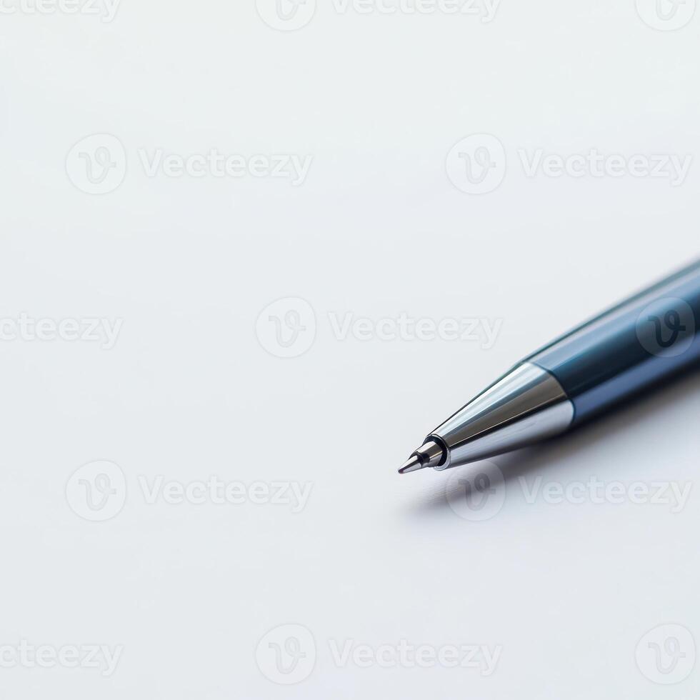 Writing instrument ready for use on blank surface photo