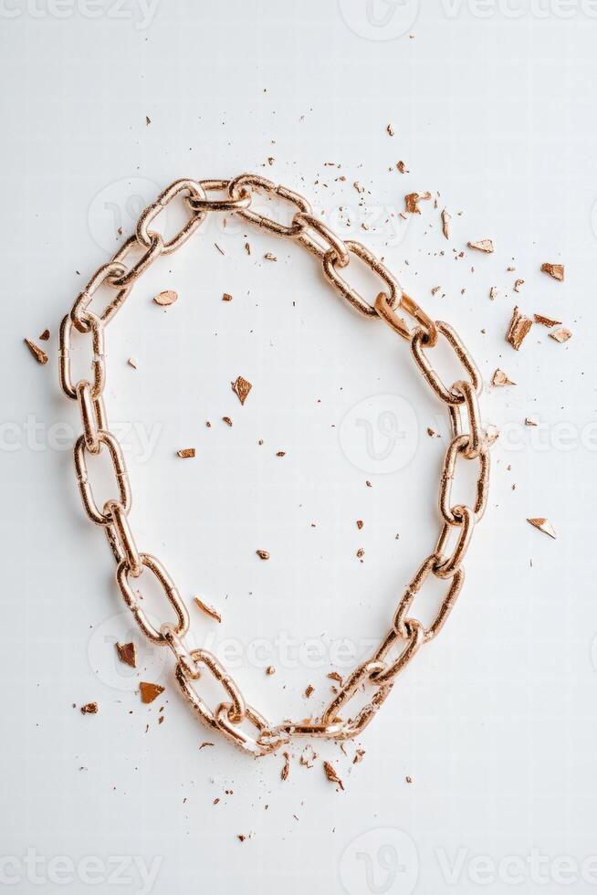 Symbolic representation of lost friendships through a broken chain depicting the impact of bullying on relationships photo
