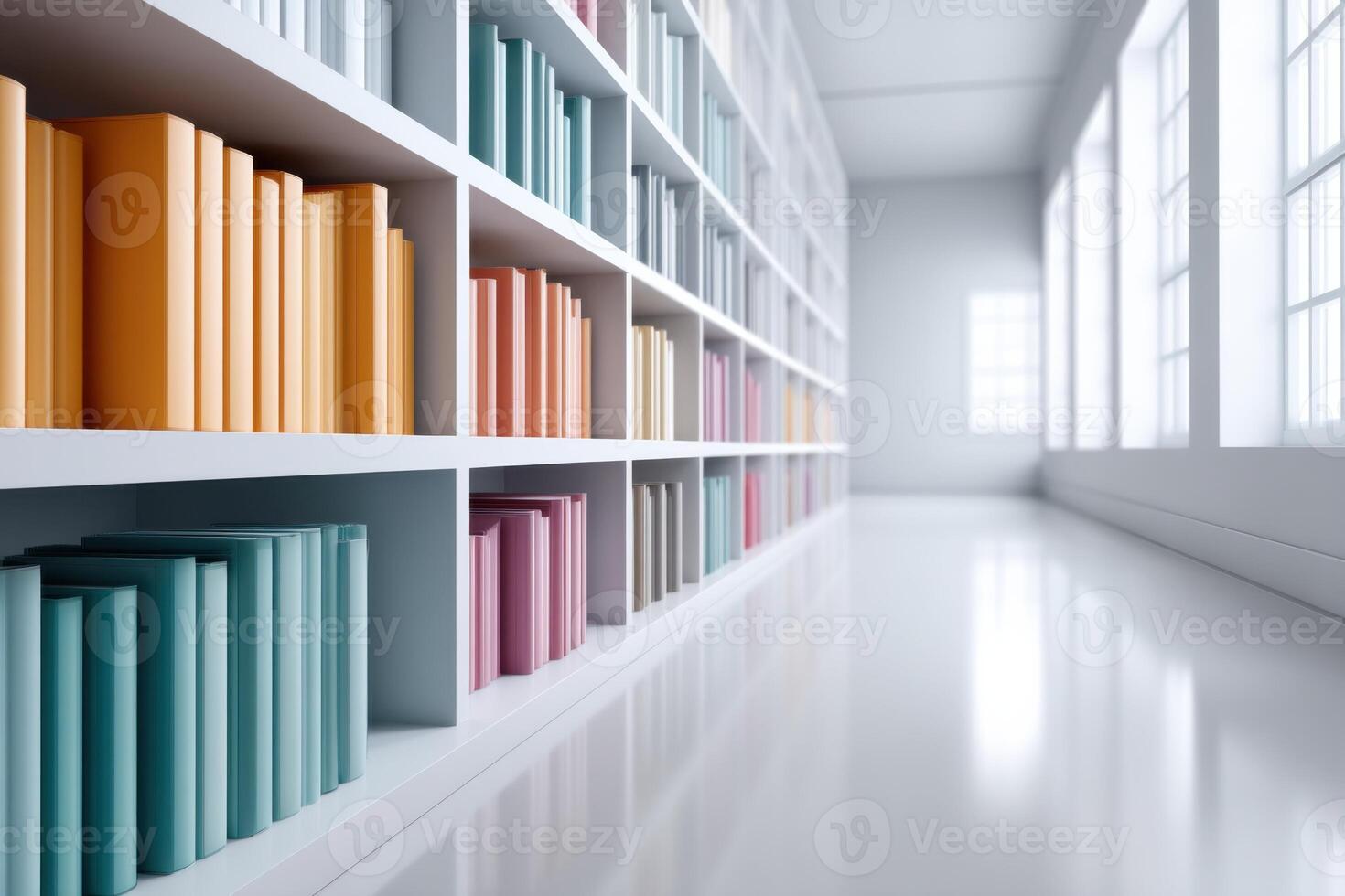 Colorful room filled with art books creating an inviting atmosphere for creativity and inspiration photo