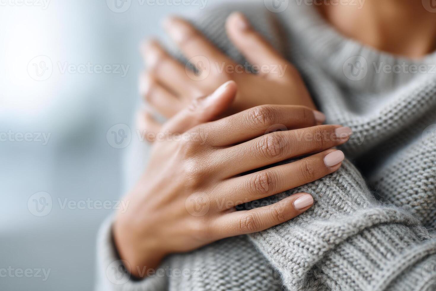 Close-up of hands offering emotional support in a gentle and inviting atmosphere for connection photo
