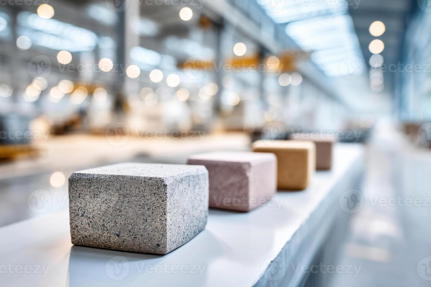 Finished abrasive materials showcased in a modern production area with ample branding opportunities photo