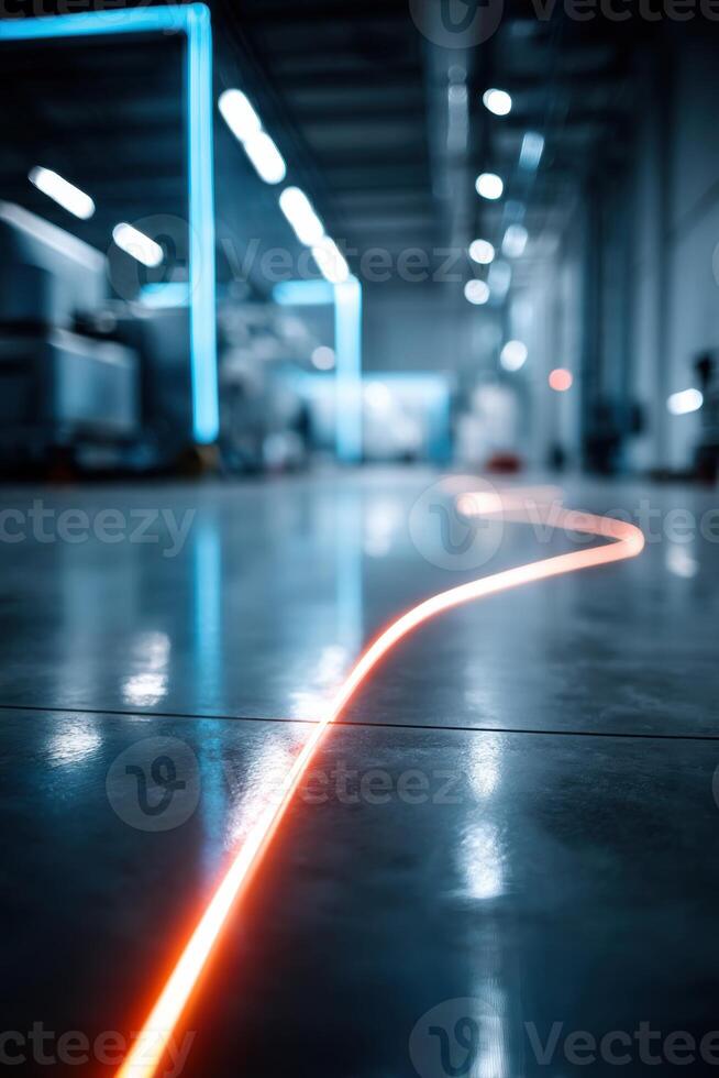 Vibrant motion sensor production facility showcasing innovative technology and advertising spaces photo