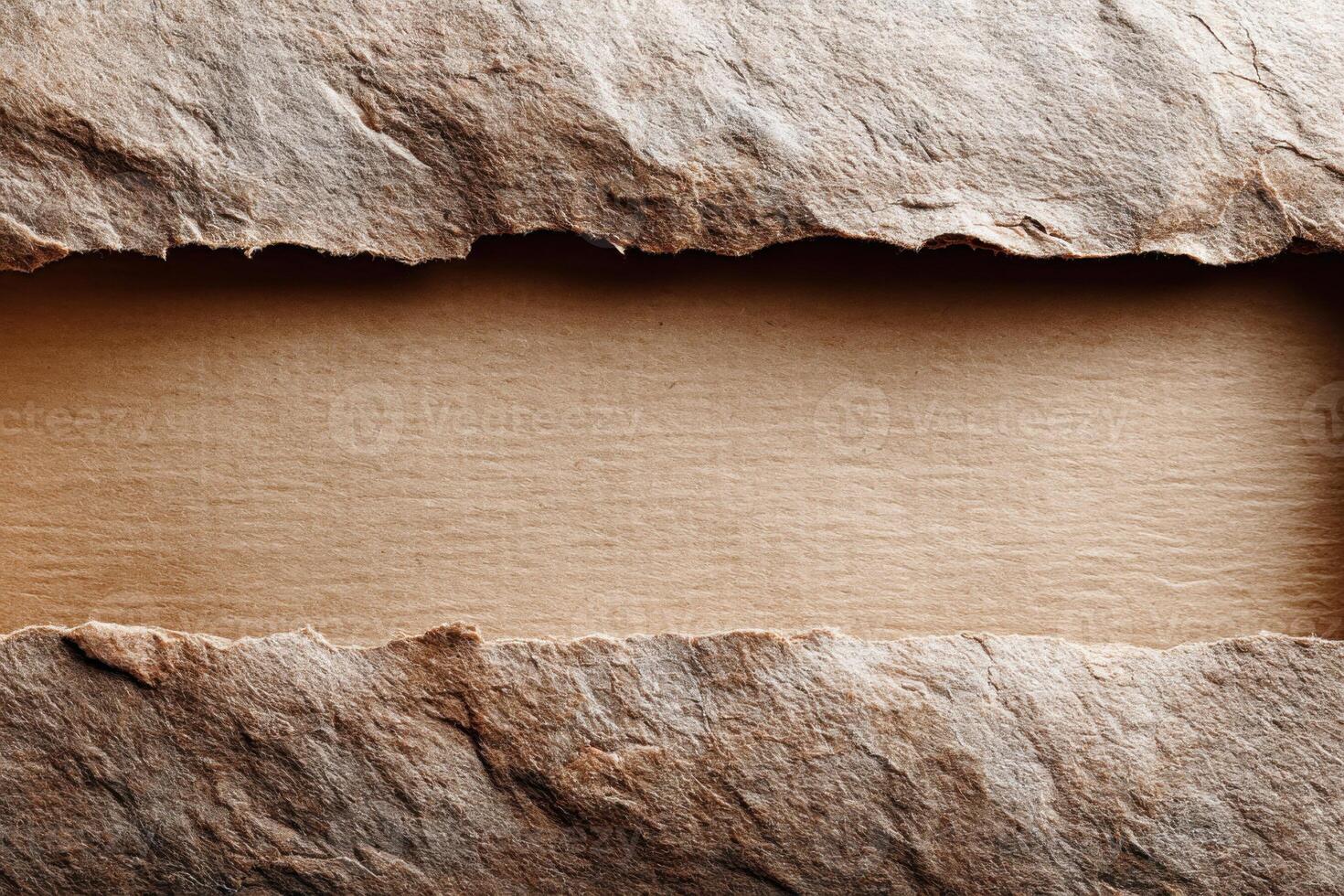 Creative arrangement of aged cardboard showcasing rustic texture with ample copy space for versatility photo