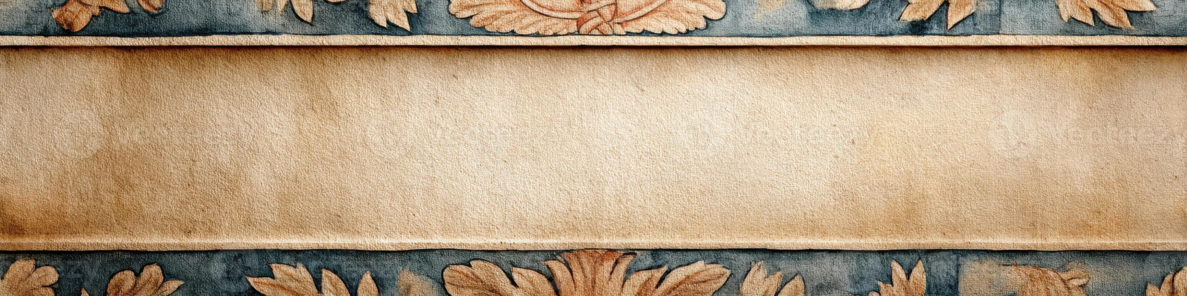 Imaginative antique tapestry with rich colors and open space for text placement photo
