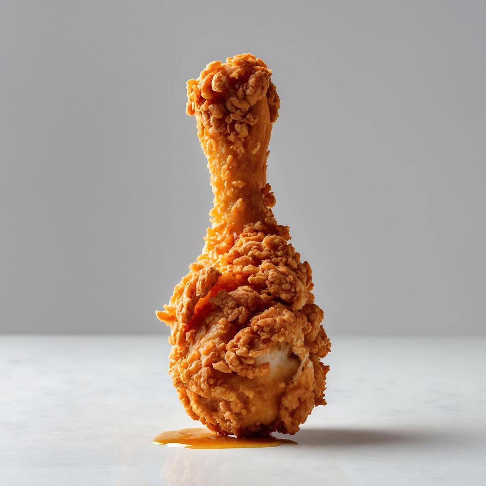 Crispy Fried Chicken Drumstick with Golden Brown Crust photo