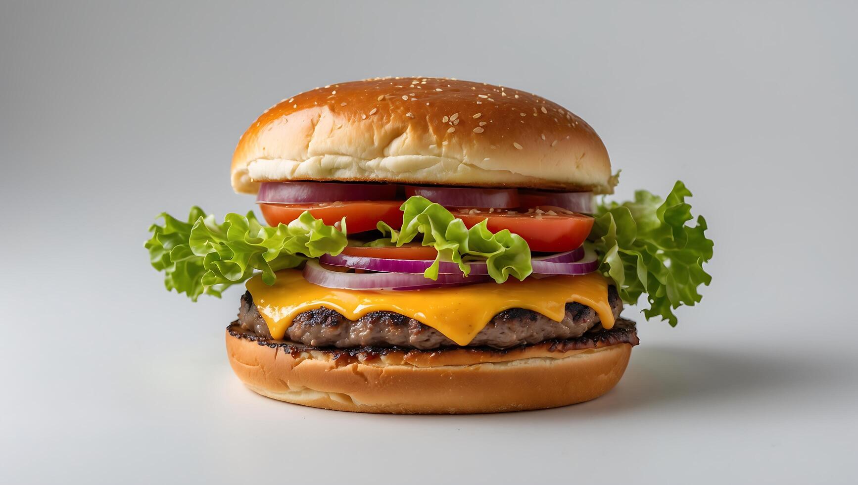 Juicy Cheeseburger with Fresh Toppings photo