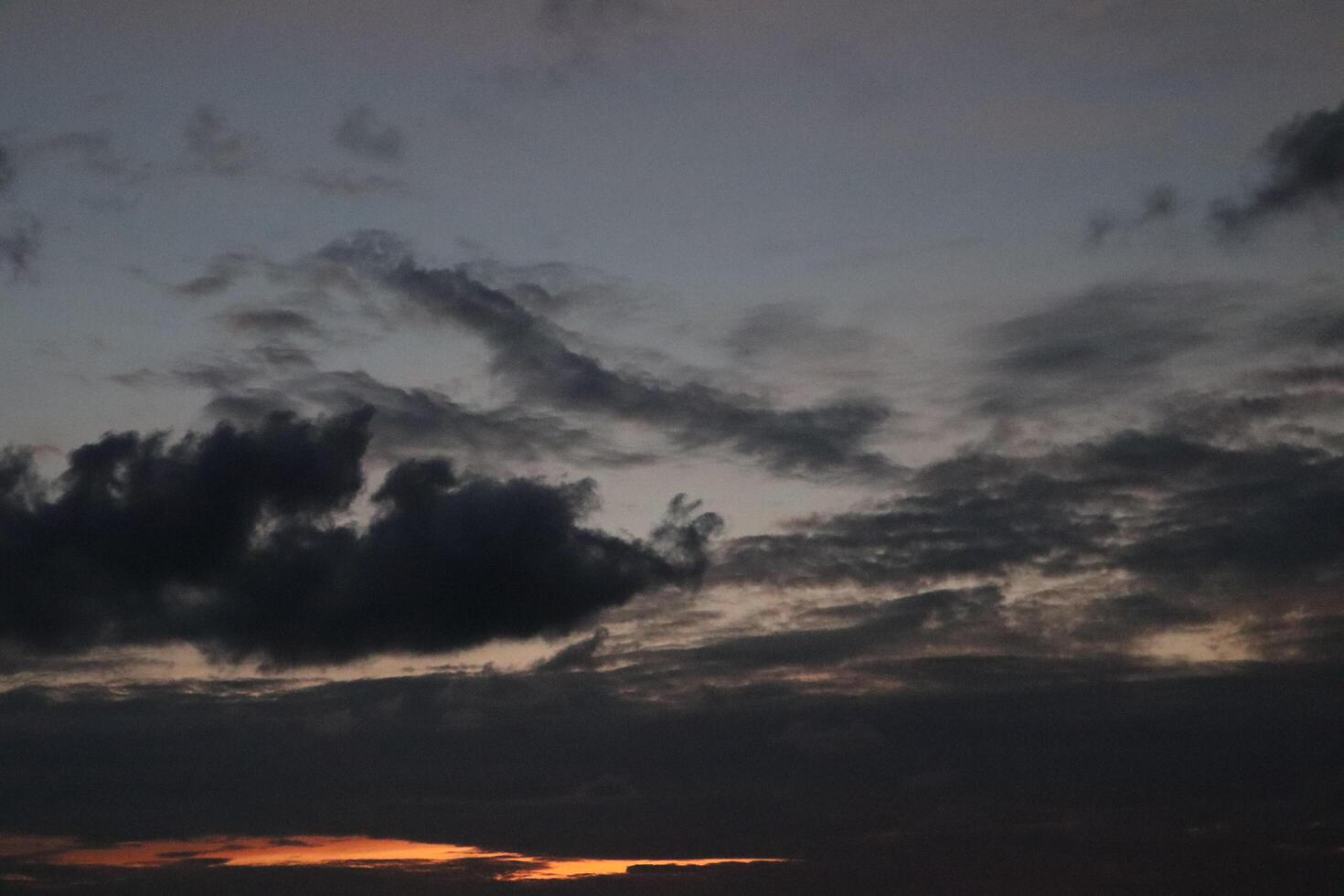 A sunset with clouds in the sky photo