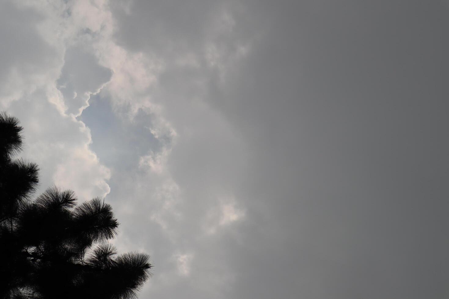 A cloudy sky with a few clouds in it photo