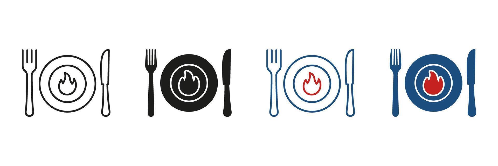 Restaurant and Dining Line and Solid Icon Set. Cutlery and Food Symbol Collection. Isolated Illustration vector