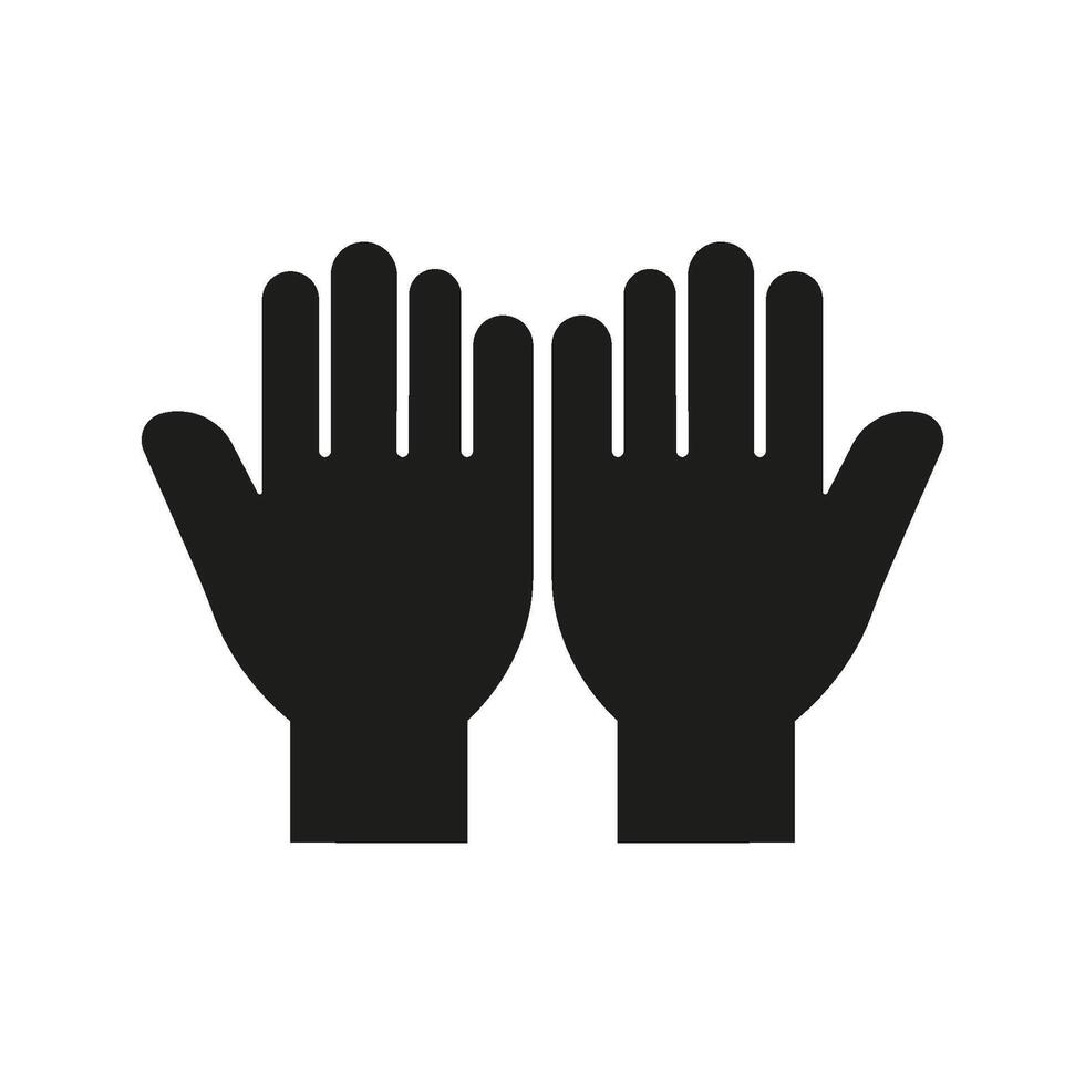 Raised Hands Solid Icon. Assistance, Support, And Participation Silhouette Symbol. Representing Help, Aid, And Volunteering. Isolated Illustration vector