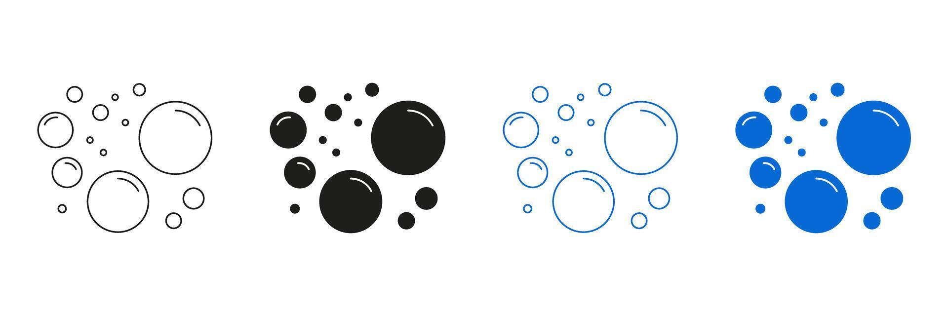 Bubble Line And Solid Icon Set. Bubbly Design Symbol Collection. Isolated Illustration vector
