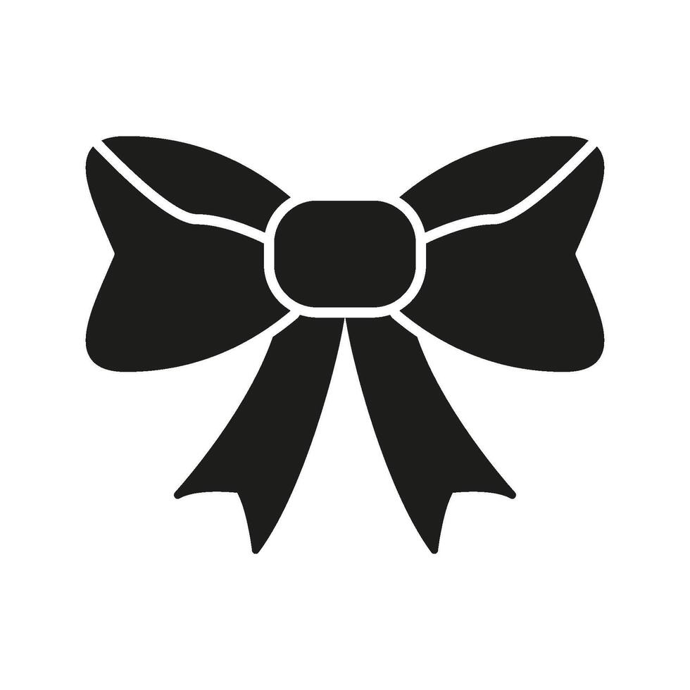 Bow Ribbon Solid Icon. Decorative Bowknot, Gift Wrapping, And Fashion Accessory Silhouette Symbol. Celebration, Festivity, And Style Element. Isolated Illustration vector