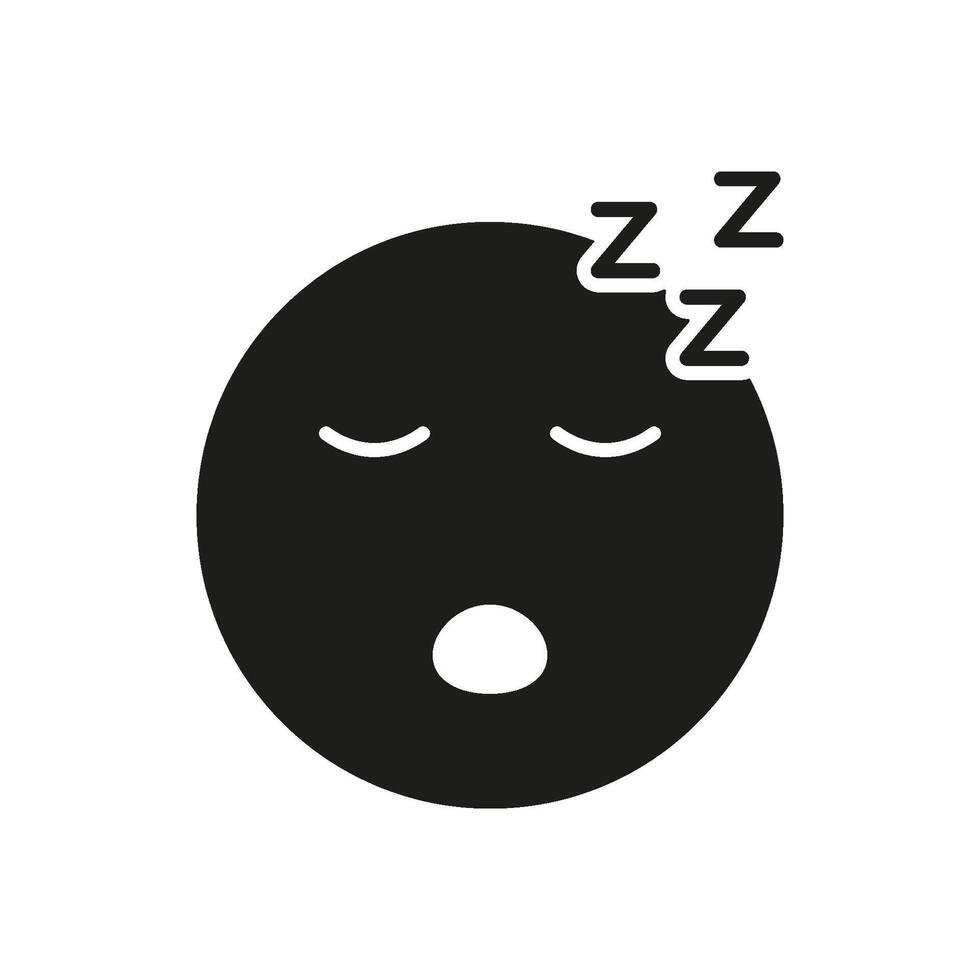 Sleeping Face With Zzz Solid Icon. Sleep, Rest, And Relaxation Silhouette Symbol. Tiredness And Nighttime Representation. Isolated Illustration vector