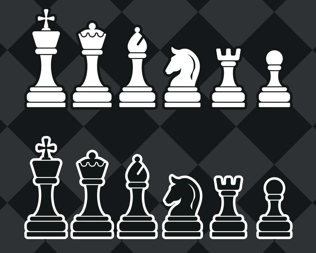 chess board and chess pieces illustration vector