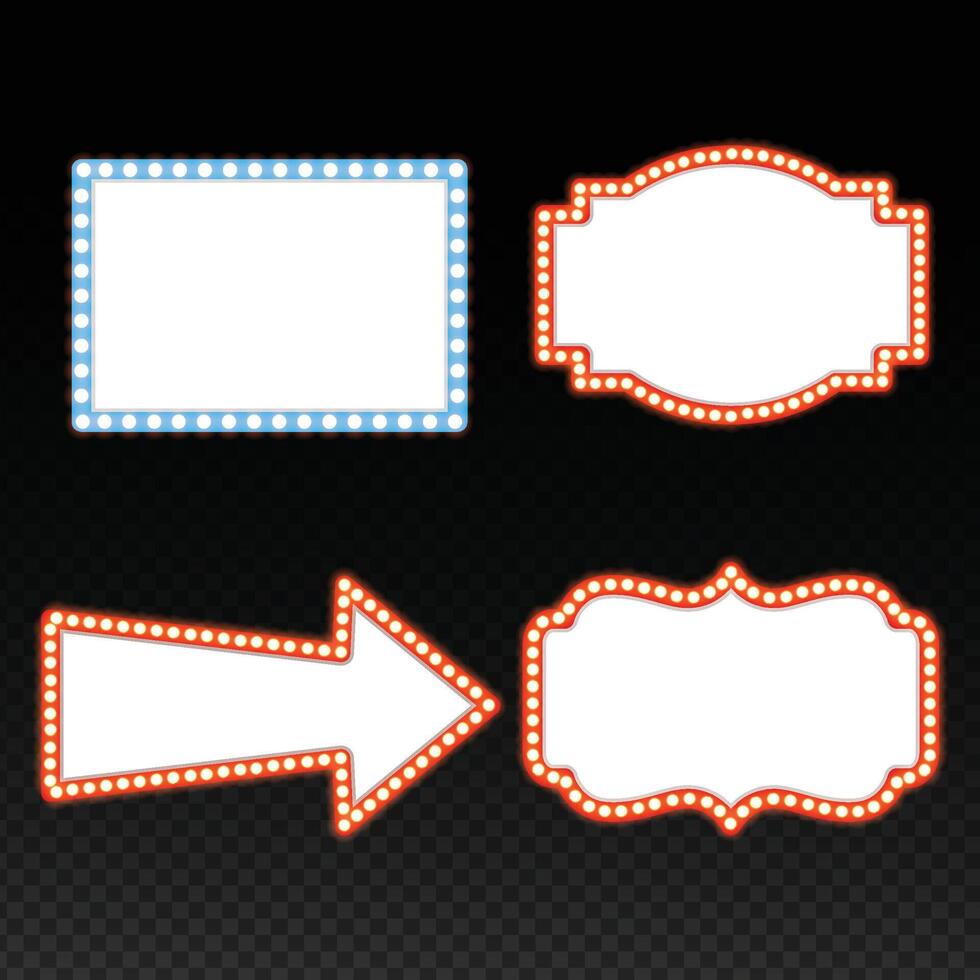 Vintage Marquee Light Frame Set vector