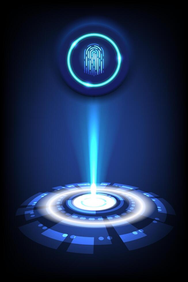 Digital fingerprint technology illustration vector