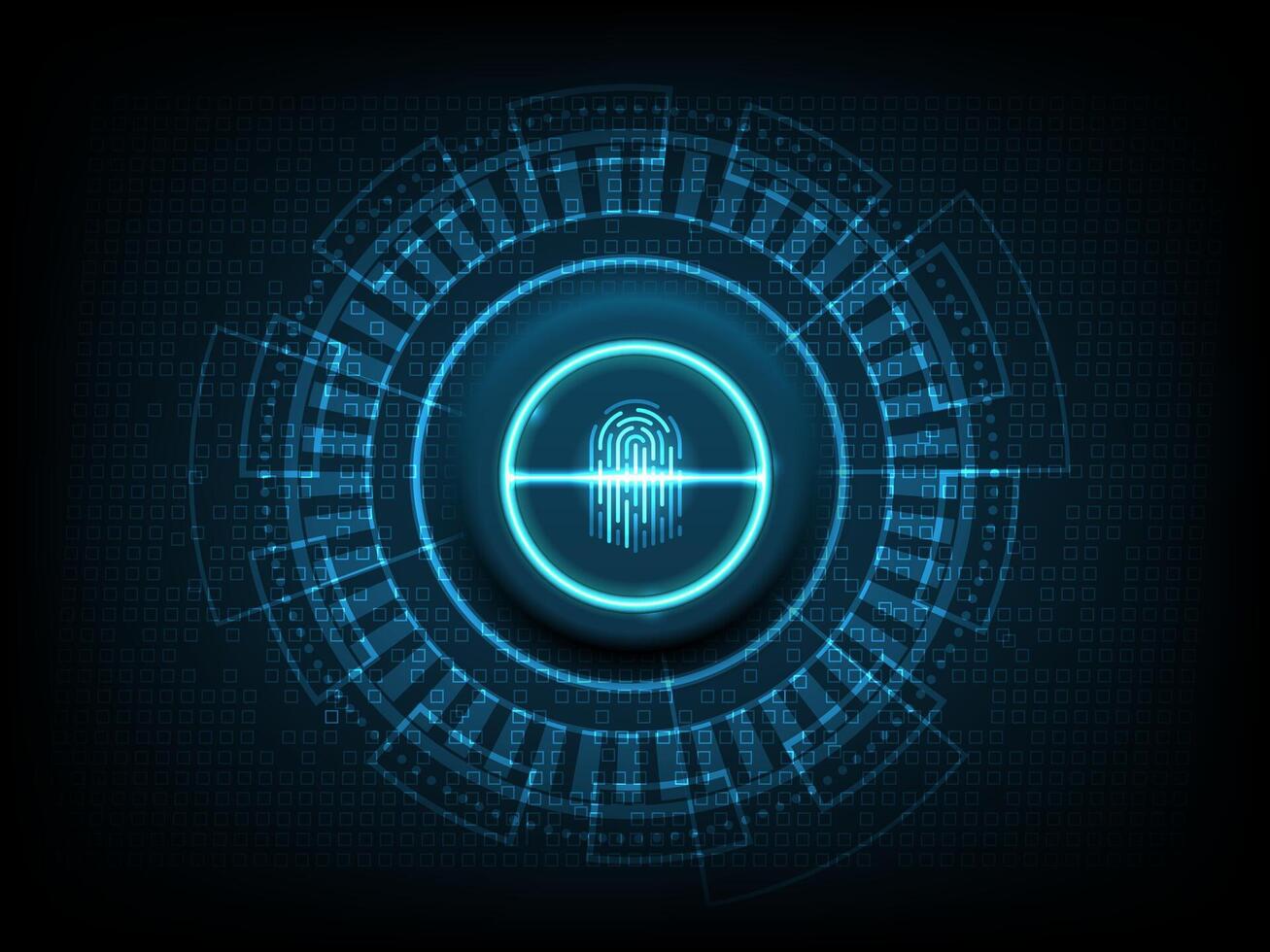 Digital fingerprint technology design vector
