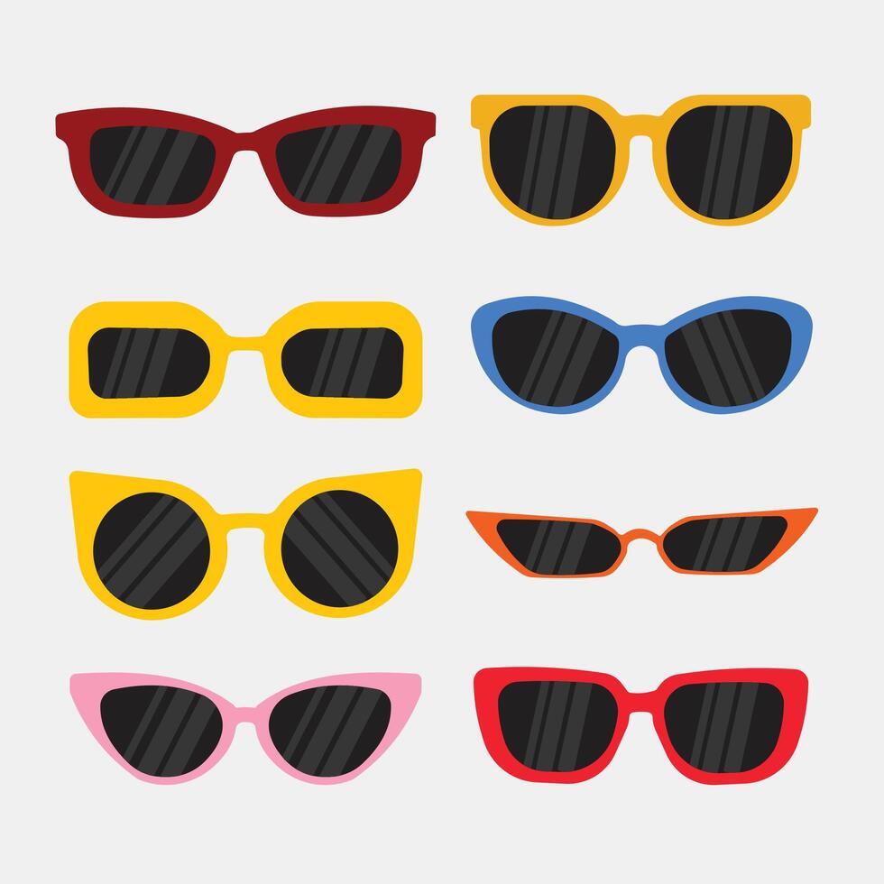 Trendy Collection of Colorful Stylish Sunglasses for Summer Fashion vector