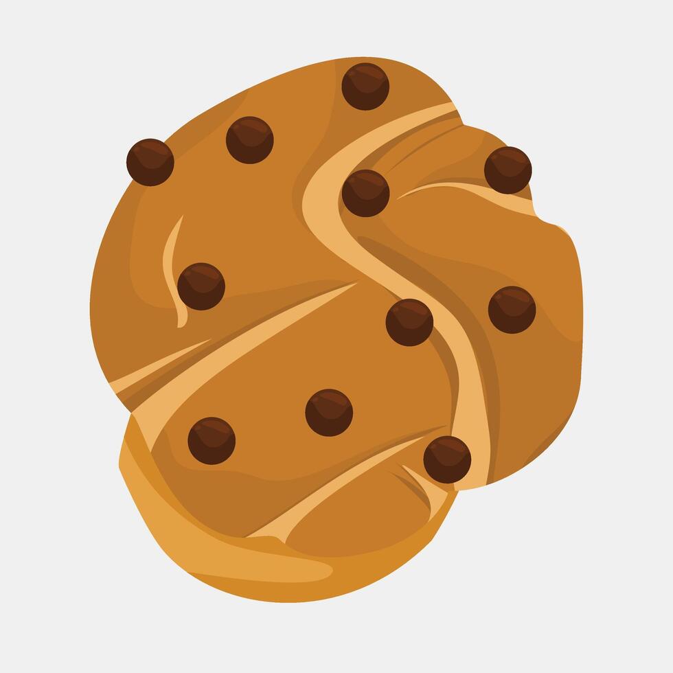 Delicious Biscoff Chocolate Muffin with Rich Crumbs and Swirls vector