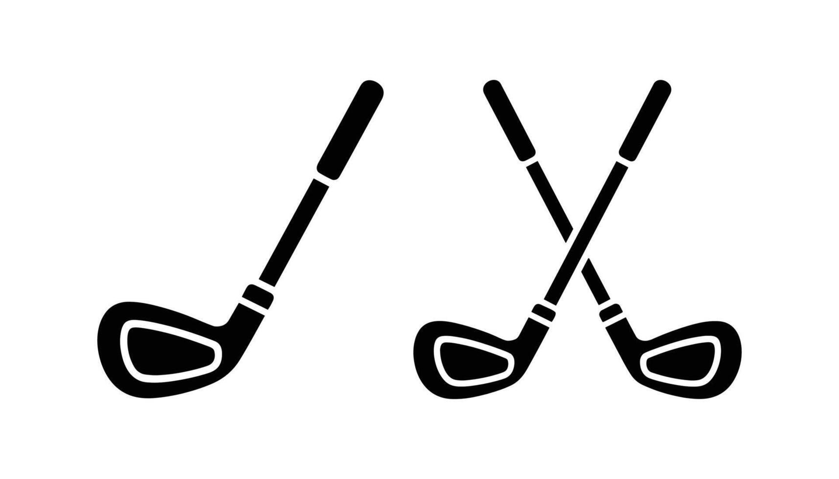 Silhouette Set of Golf Club Icons Sport Equipment Symbols for Golf and Outdoor Activities. vector