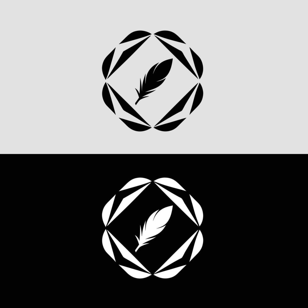 Feather logo design illustration abstract feather icon elegant feather symbol creative logo design vector