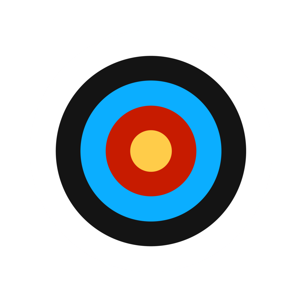 Archery target board icon with simple and modern design png