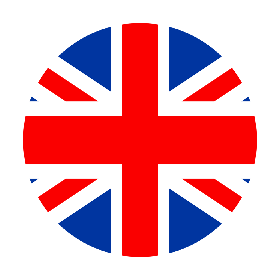 UK circle flag.United Kingdom round flag isolated on transparent background png