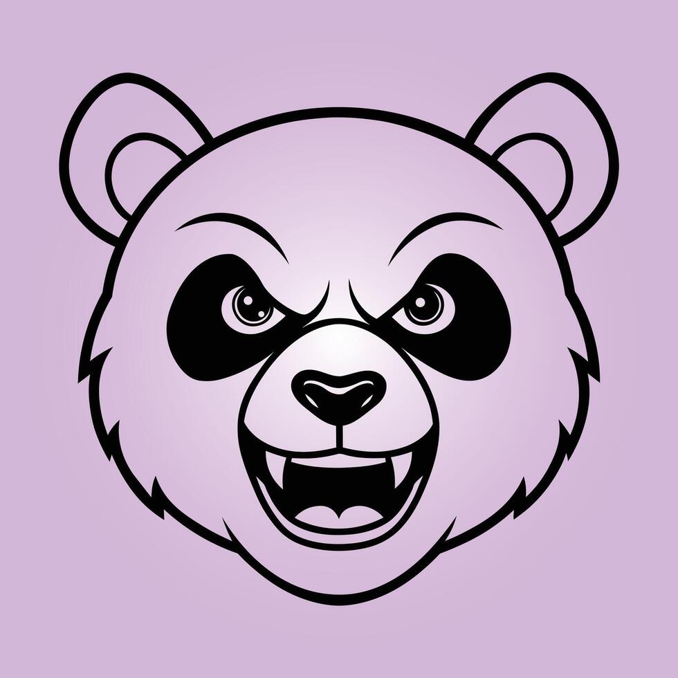 Angry panda mascot logo vector