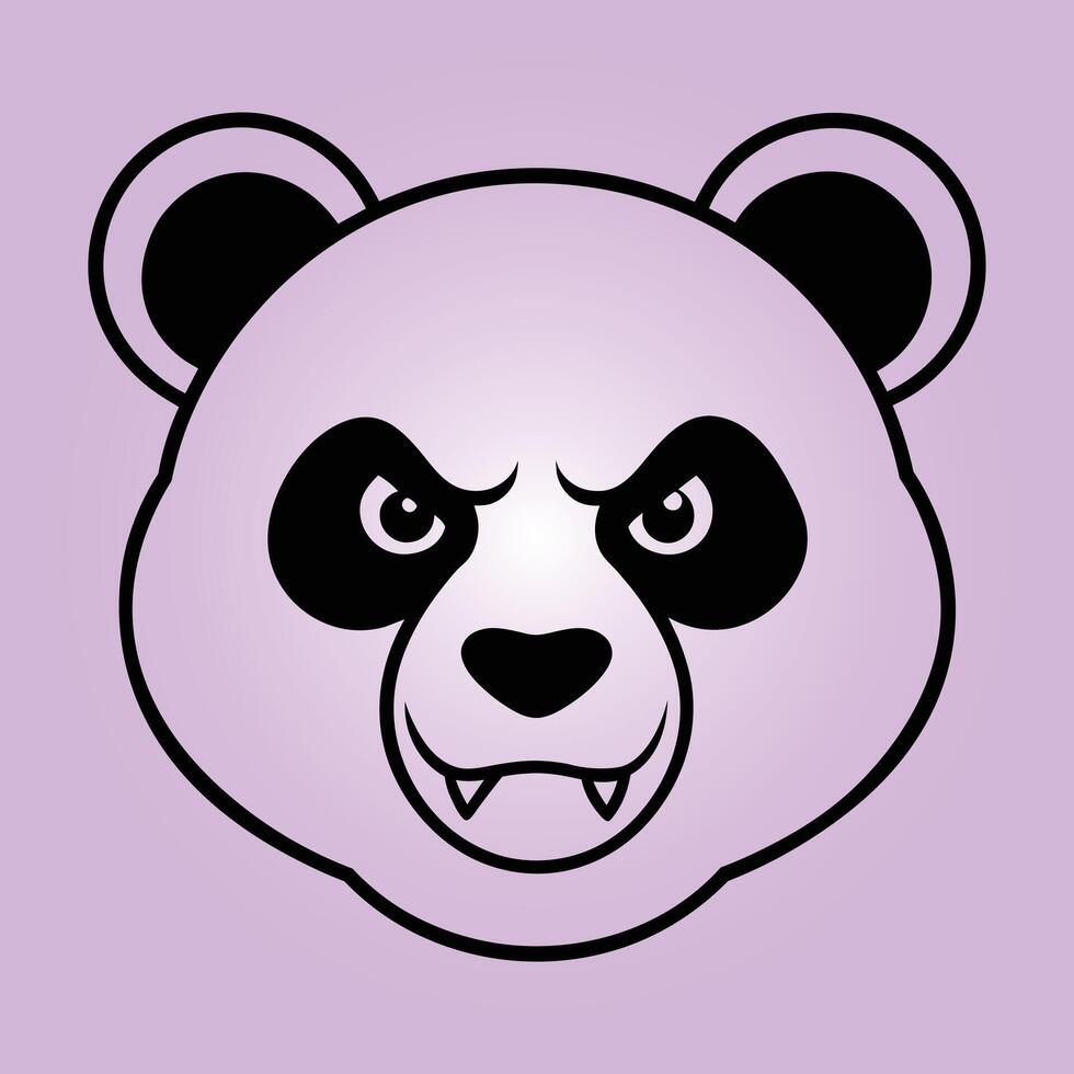 Angry panda mascot icon illustrations vector