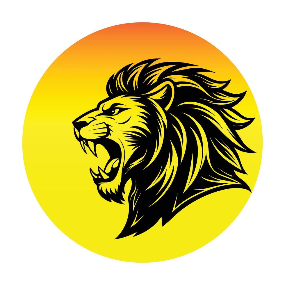 Angry lion illustration vector