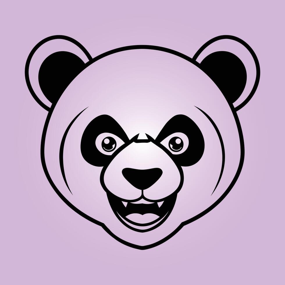 Angry panda head icon vector