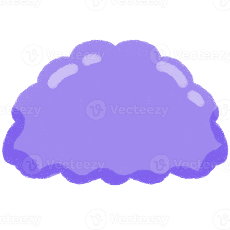 Cute Purple Cloud Illustration Hand Drawn Brush Style png